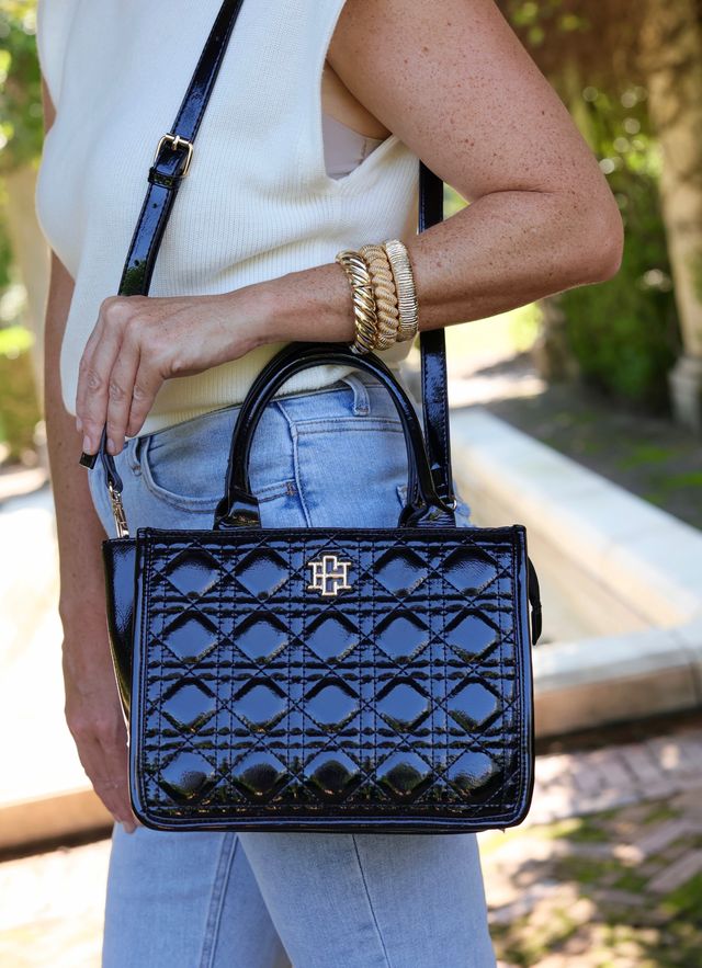 Ricky Mini Tote Black Patent LQ