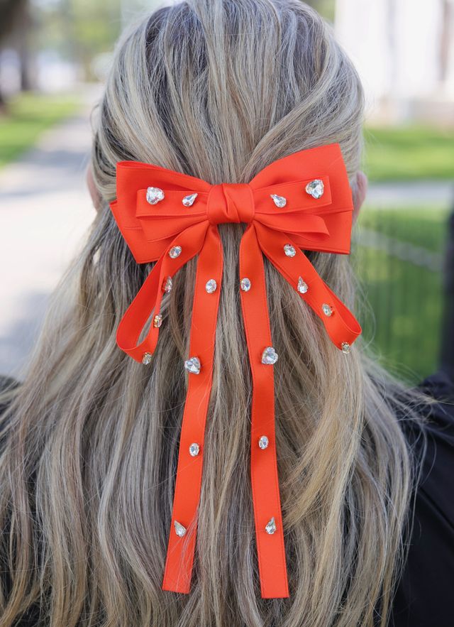 Futrelle CZ Hair Bow Orange