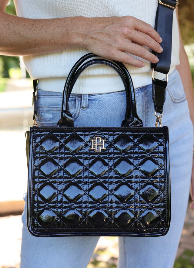 Ricky Mini Tote Black Patent LQ