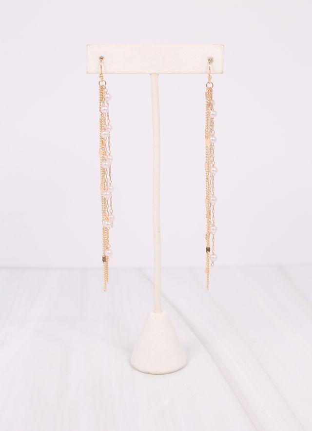 Duvall Pearl Fringe Earring GOLD