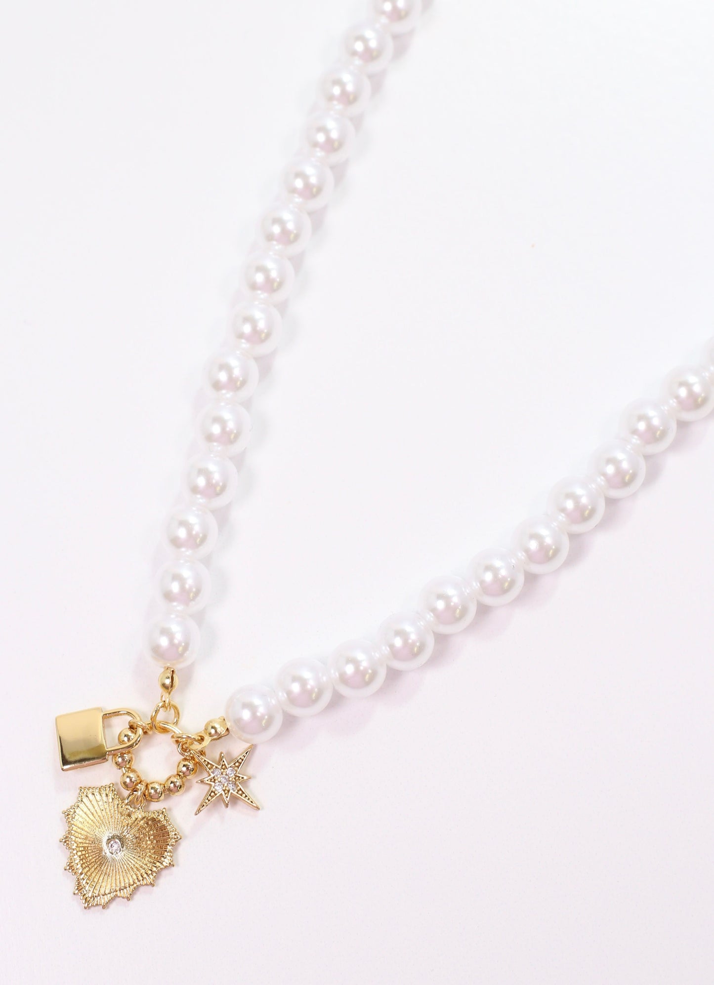 Bonifant Pearl Charm Necklace Ivory