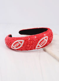 Punt Football Sequin Headband RED