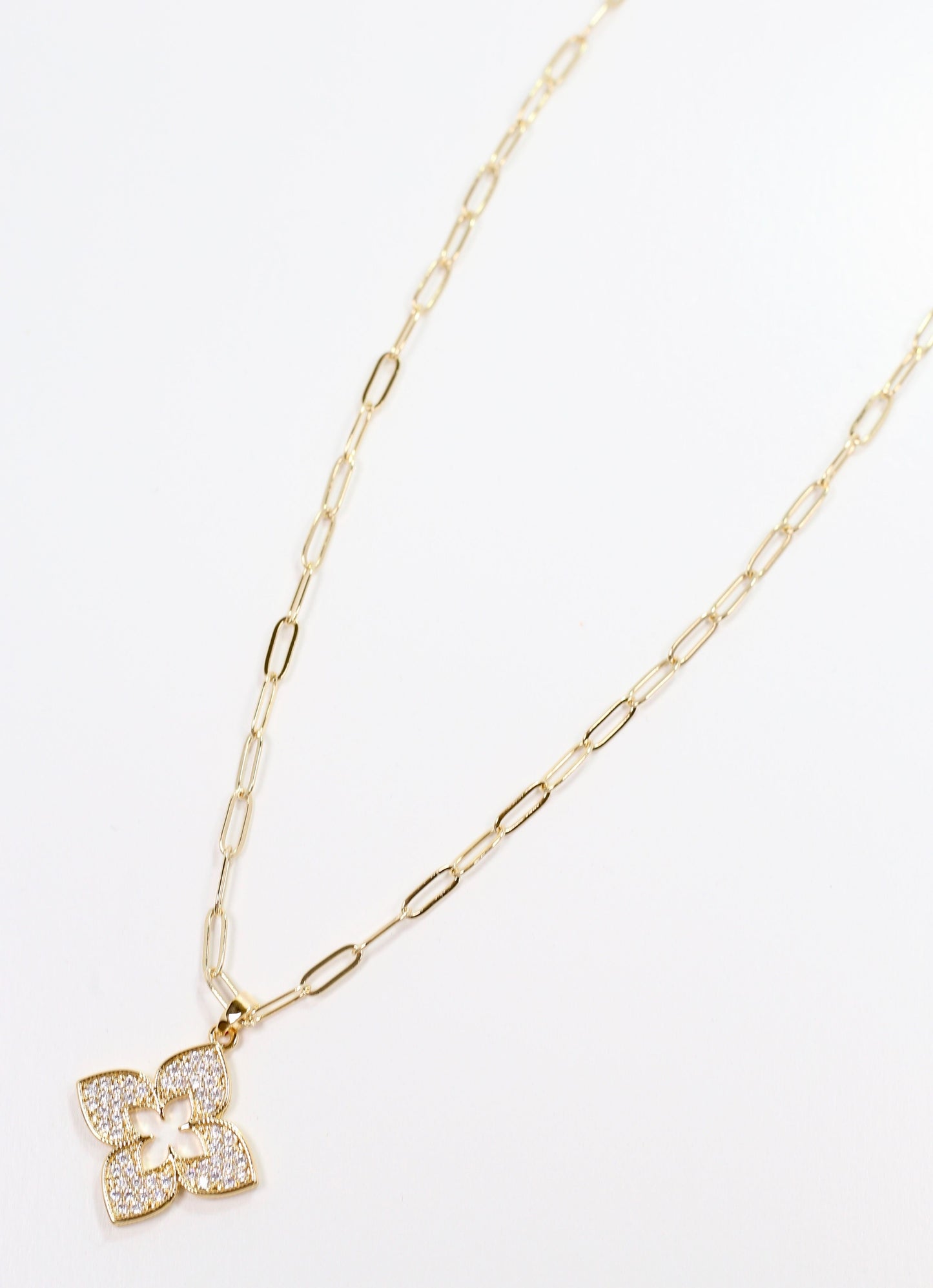 Armie CZ Clover Necklace GOLD