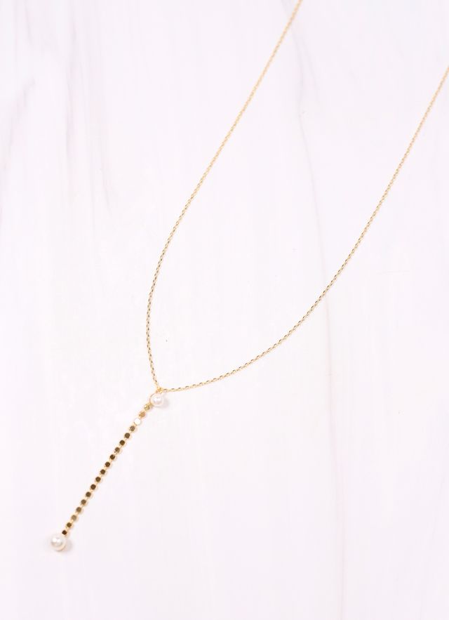 Devane Pearl Y Necklace GOLD