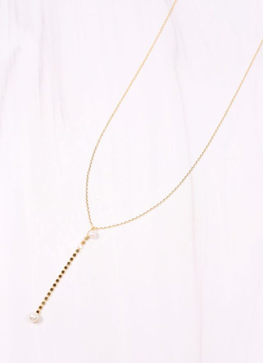 Devane Pearl Y Necklace GOLD