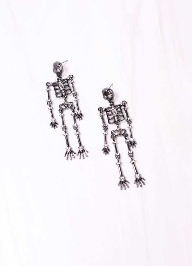 Spooky Skeleton Earring BLACK