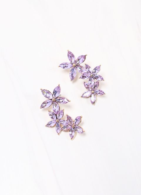 Erna CZ Flower Earring LAVENDER