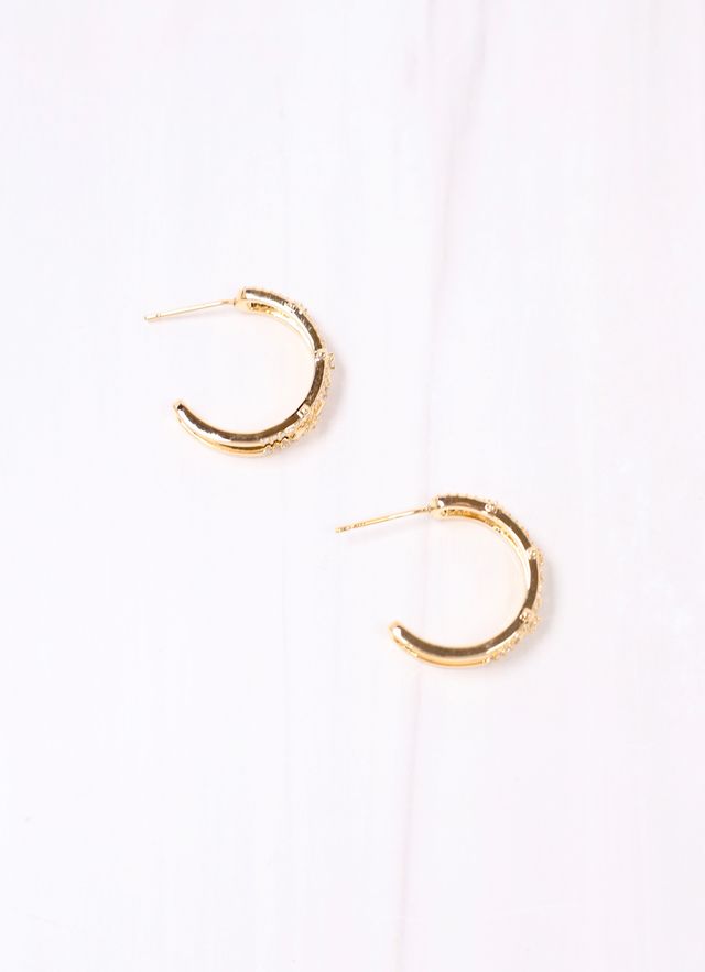 Panabaker CZ Open Hoop Earring GOLD