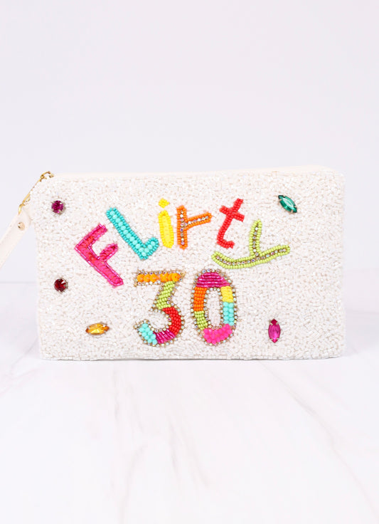 Flirty 30 Beaded Wristlet WHITE MULTI