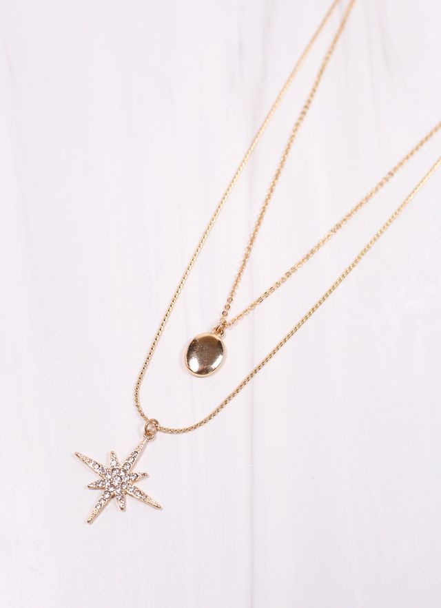 Wilhelmina Layered Charms Necklace GOLD