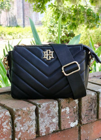 Jace Crossbody Black V Quilted