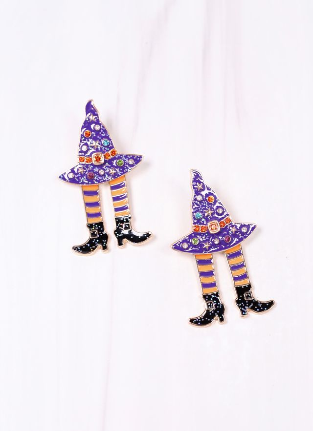 Cromwell Witch Hat Earring PURPLE