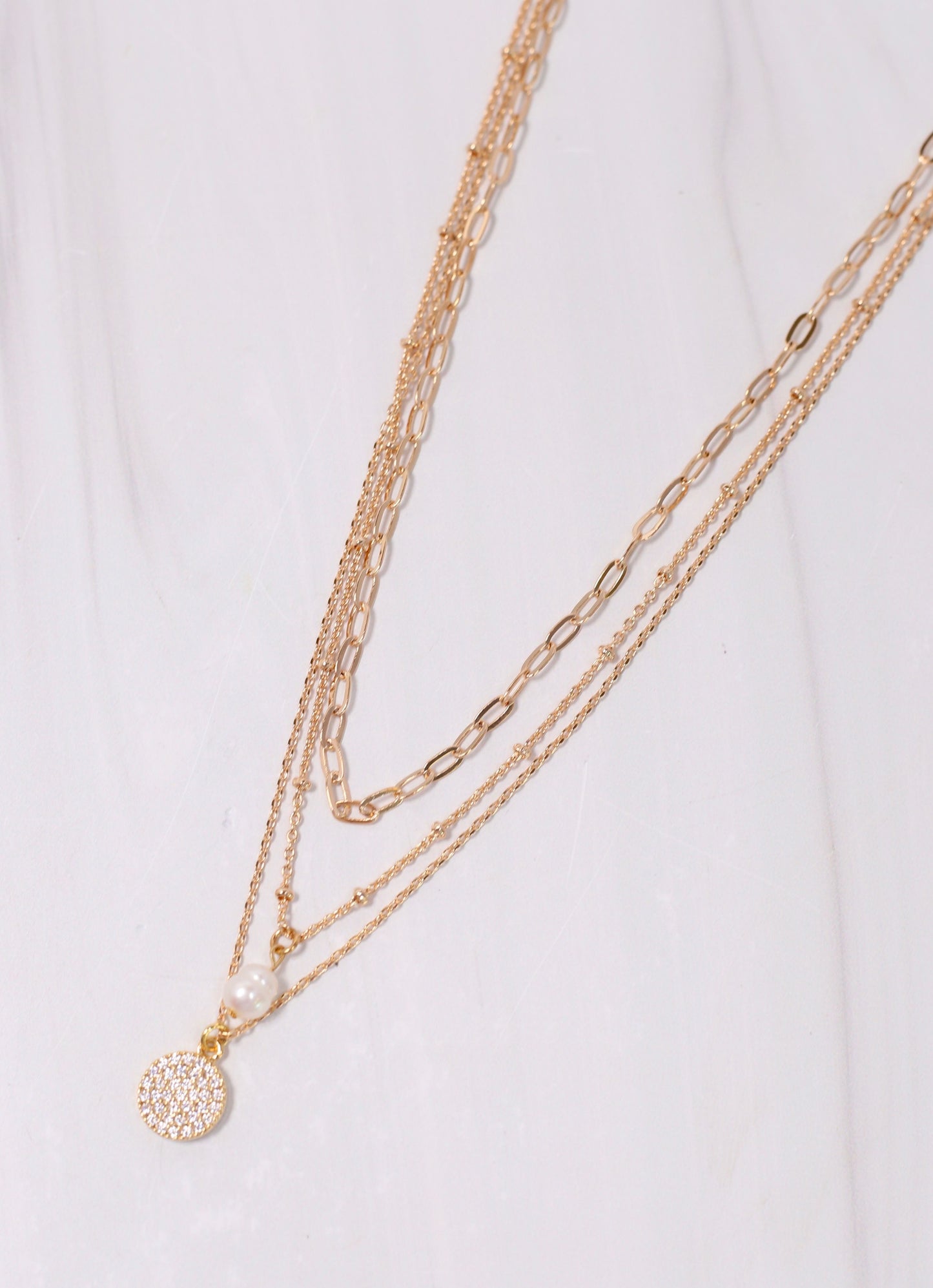 Beautiful Layered Neckalce with Charms GOLD