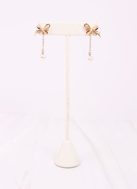 Olga Bow Earring with Pearl GOLD