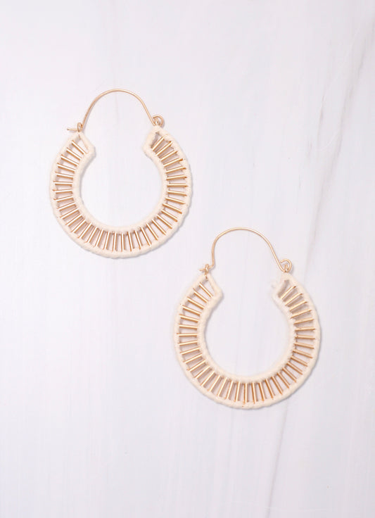 Shelburne Cutout Hoop Earring Ivory