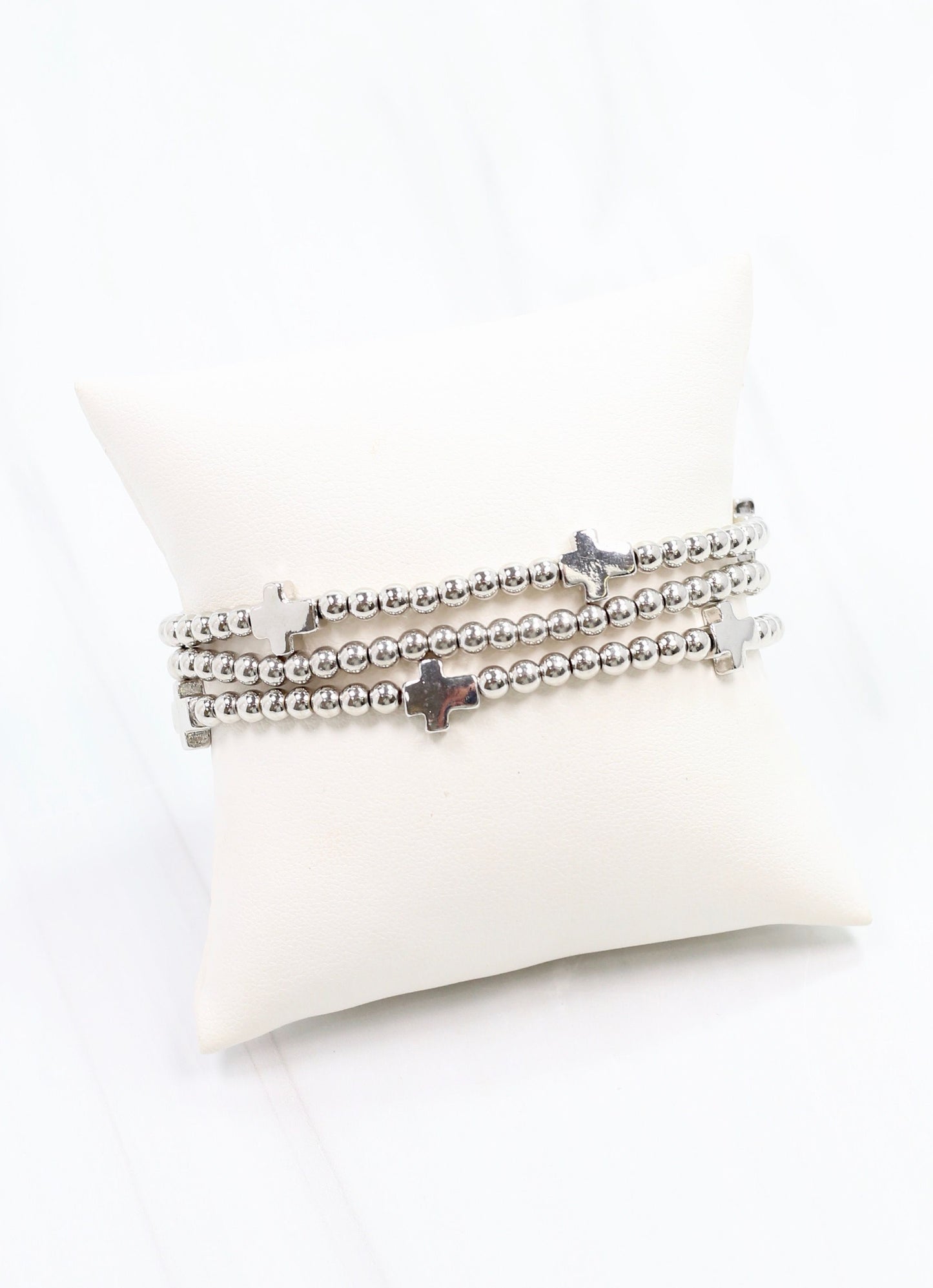 Milano Cross Bracelet Set Silver