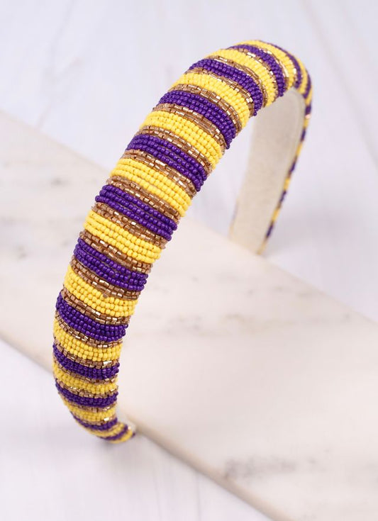 Sloane Striped Headband PURPLE YELLOW