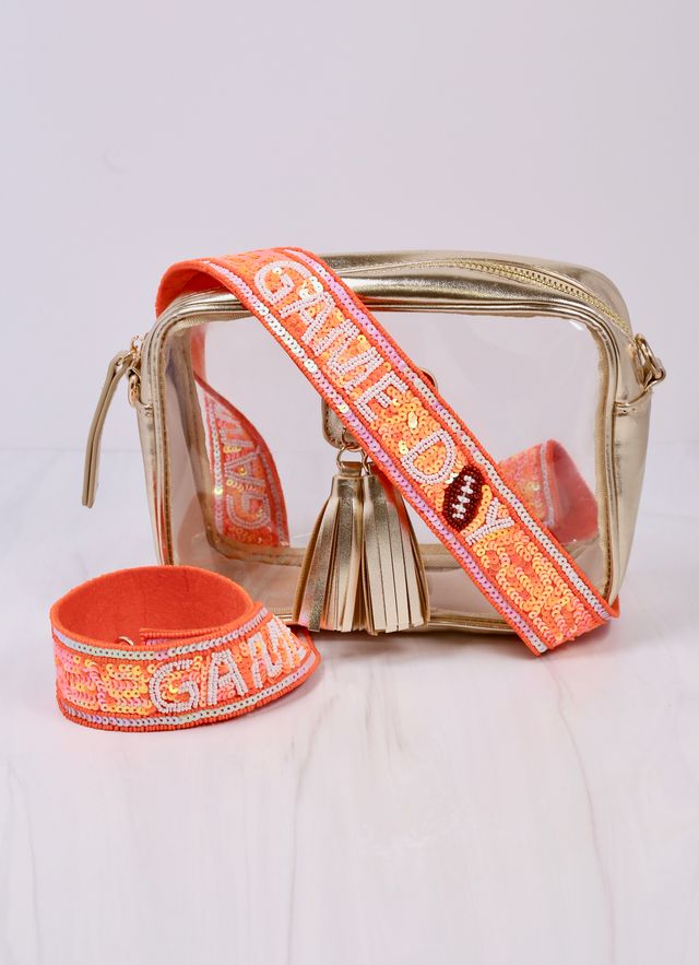 Game Day Sequin Strap Orange