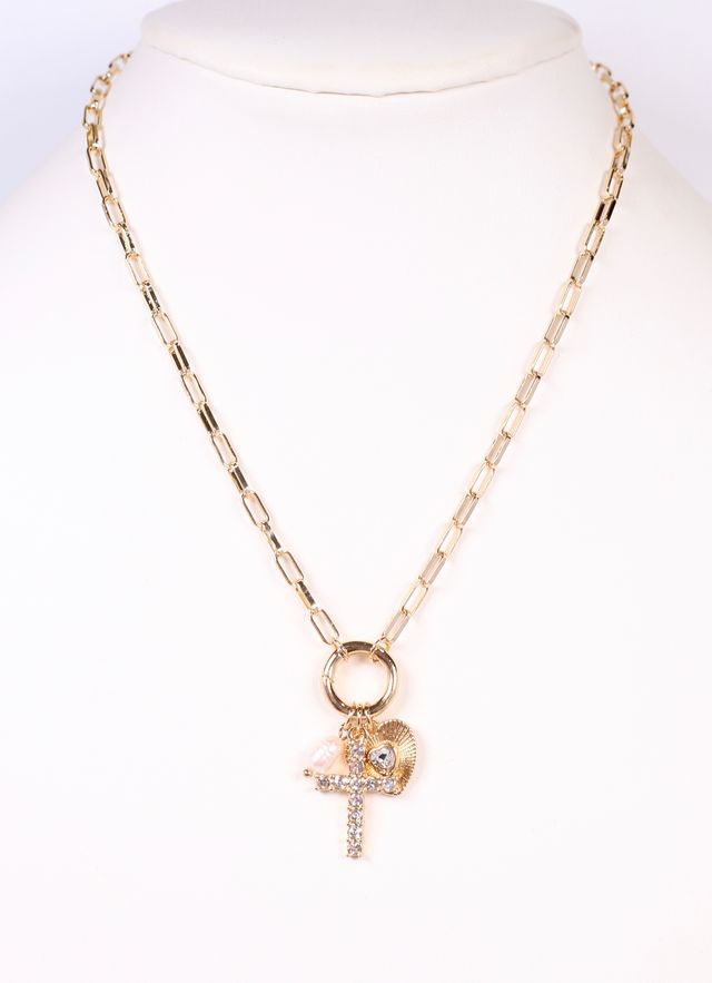 Arya Charm Cluster Necklace GOLD