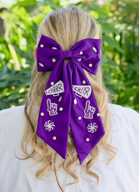 Cheer Them On Hair Bow PURPLE