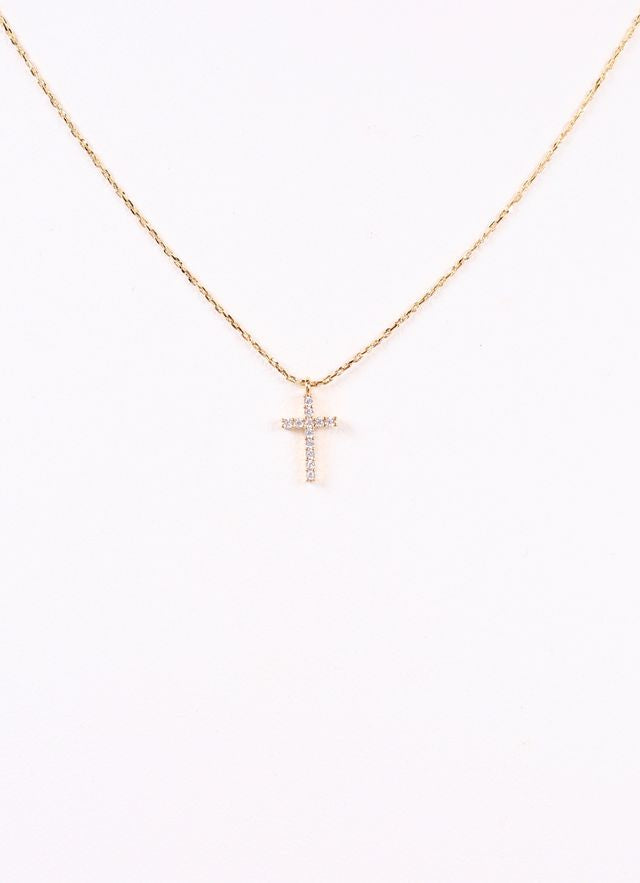 Nouwen CZ Cross Necklace GOLD