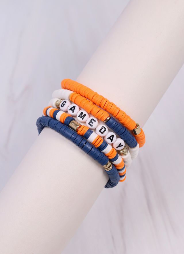 Go Team Bracelet Set NAVY ORANGE