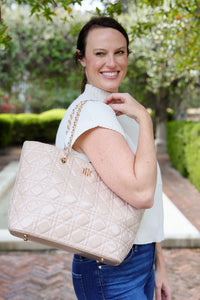 Quentin Quilted Tote NUDE