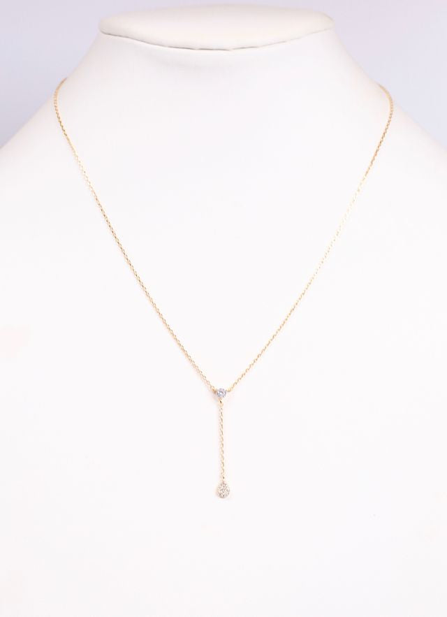 Silvey Y Necklace GOLD