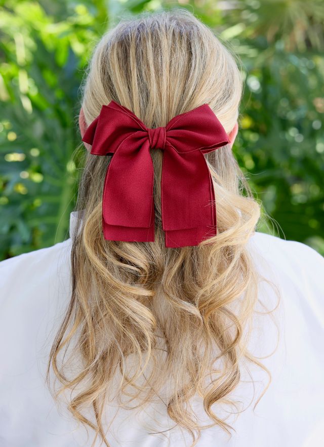 Gino Hair Bow BURGUNDY