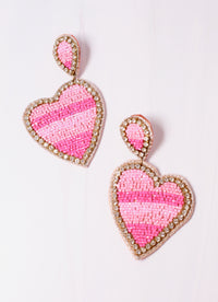 Love and Devotion Heart Earring HOT PINK