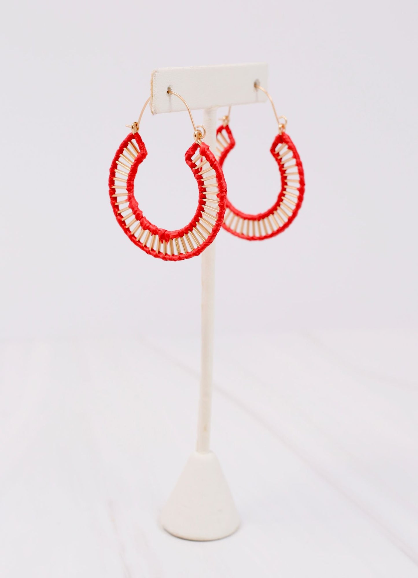 Shelburne Cutout Hoop Earring RED