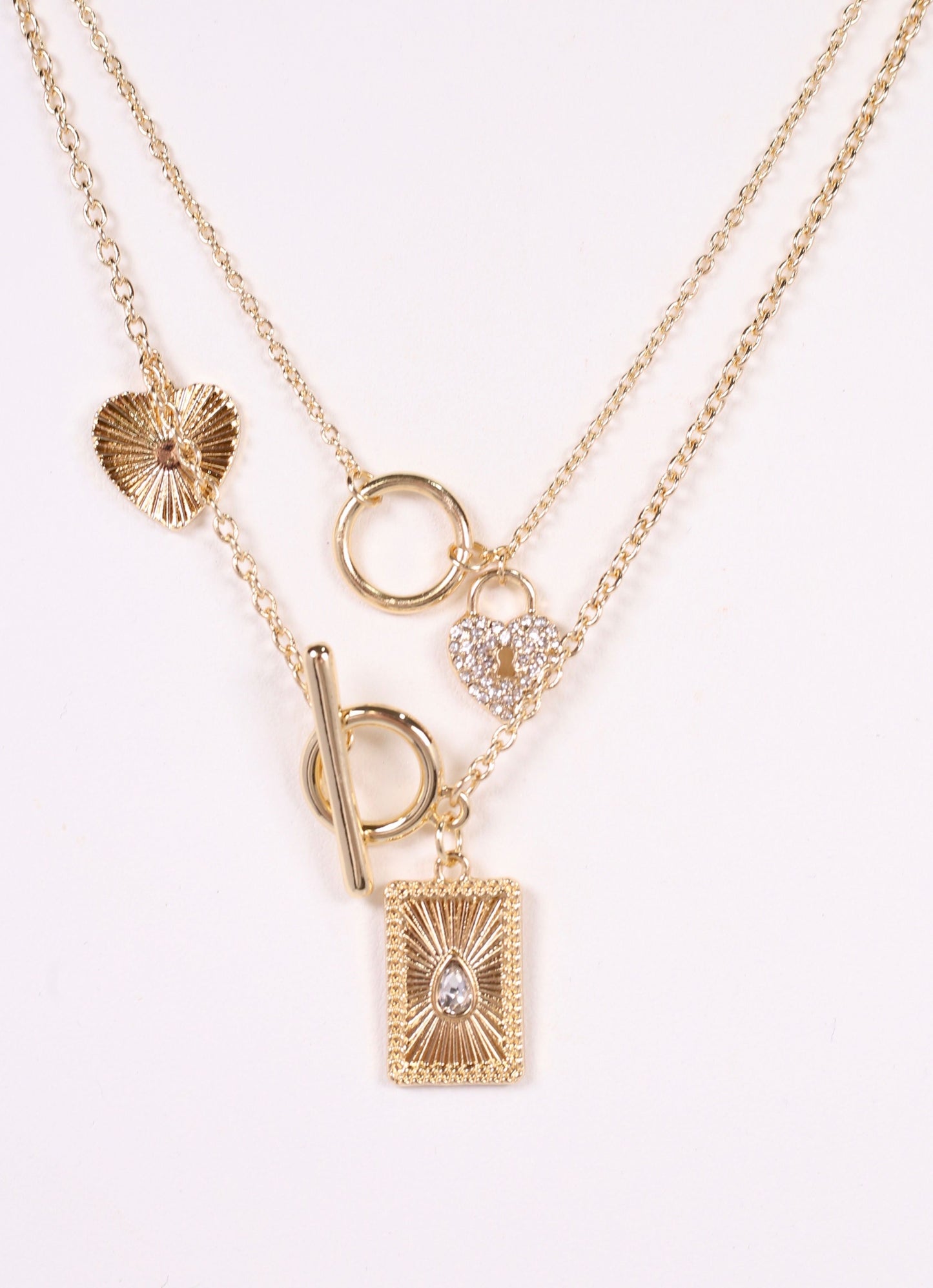 Tipton Layered Charms Necklace GOLD