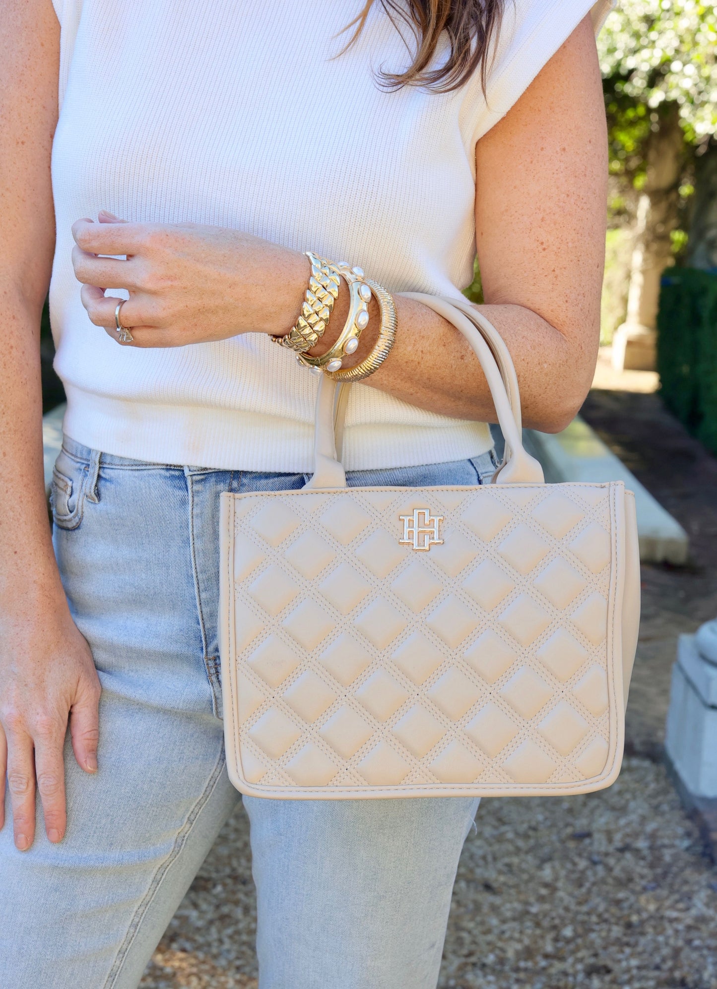 Ricky Mini Tote NUDE QUILTED DQ