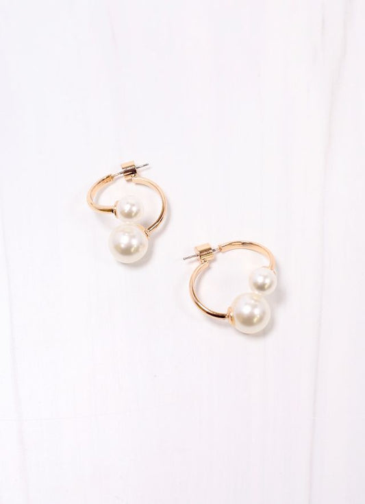 Coltrane Peekaboo Pearl Hoop Earring GOLD