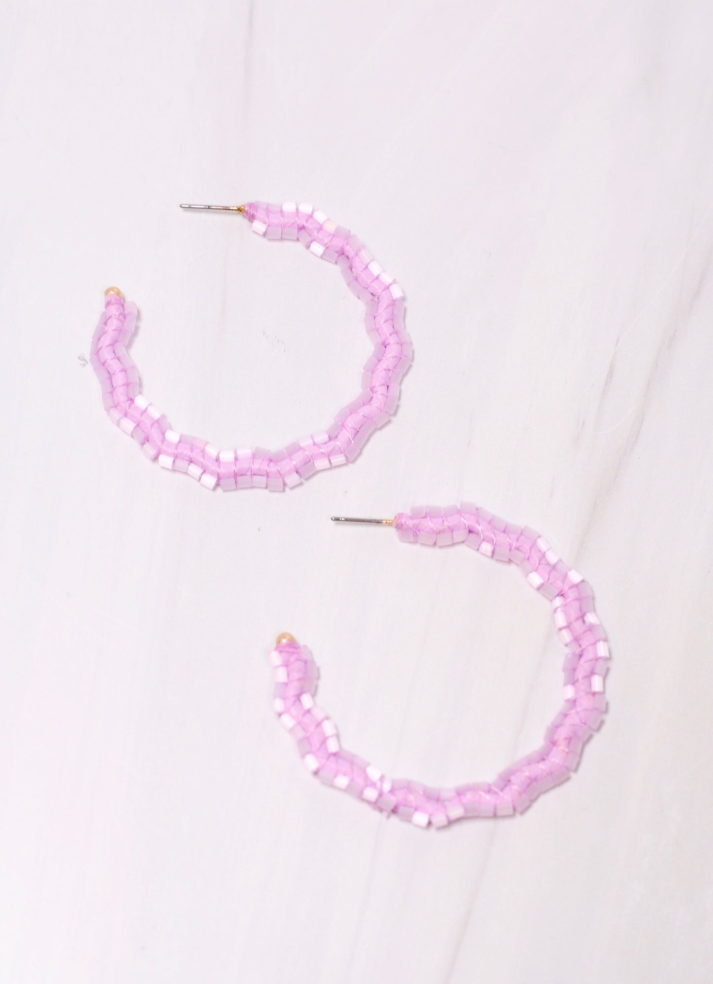 Dobson Beaded Hoop Earring LAVENDER