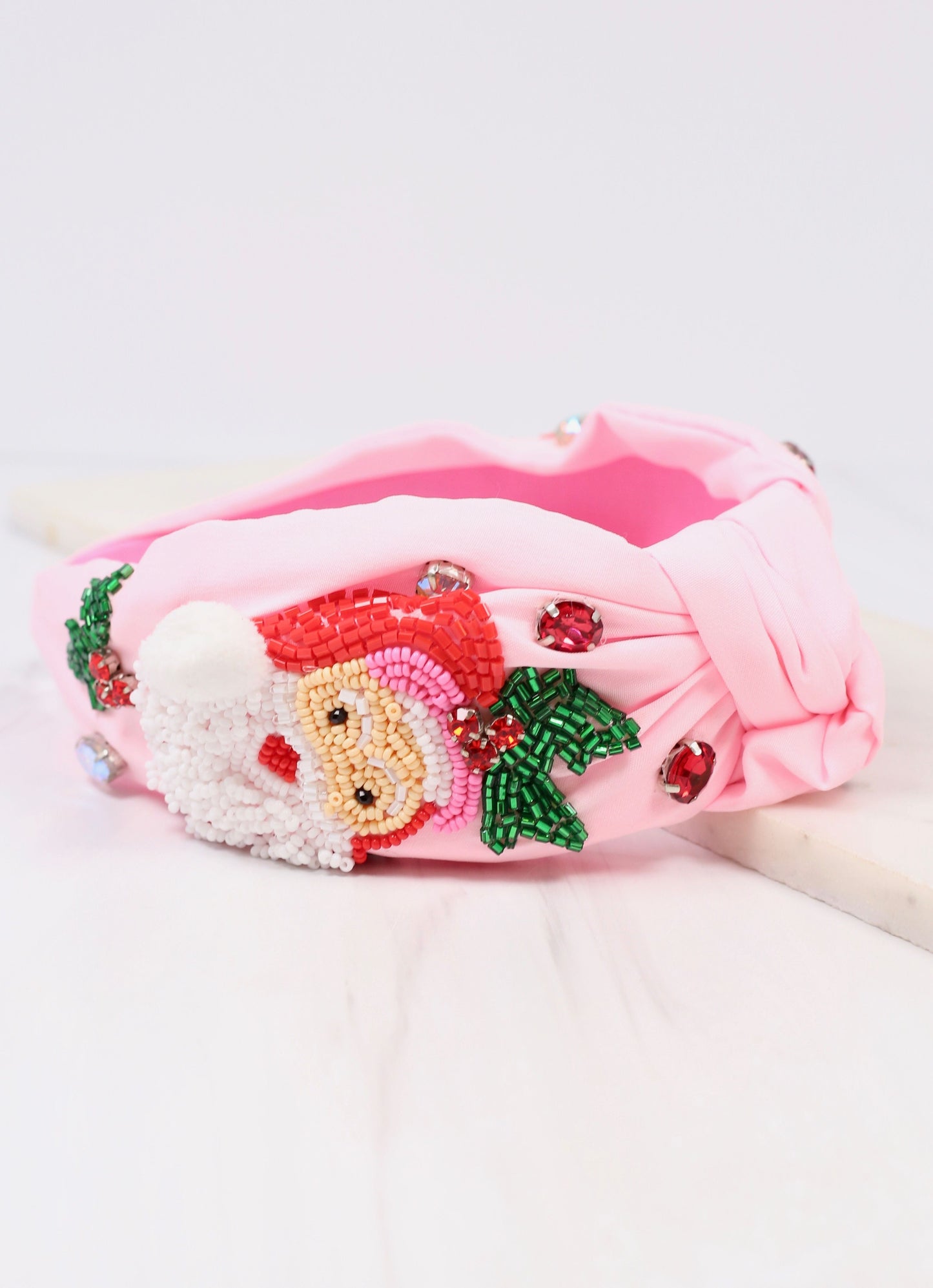 Santa Claus Embellished Headband Pink