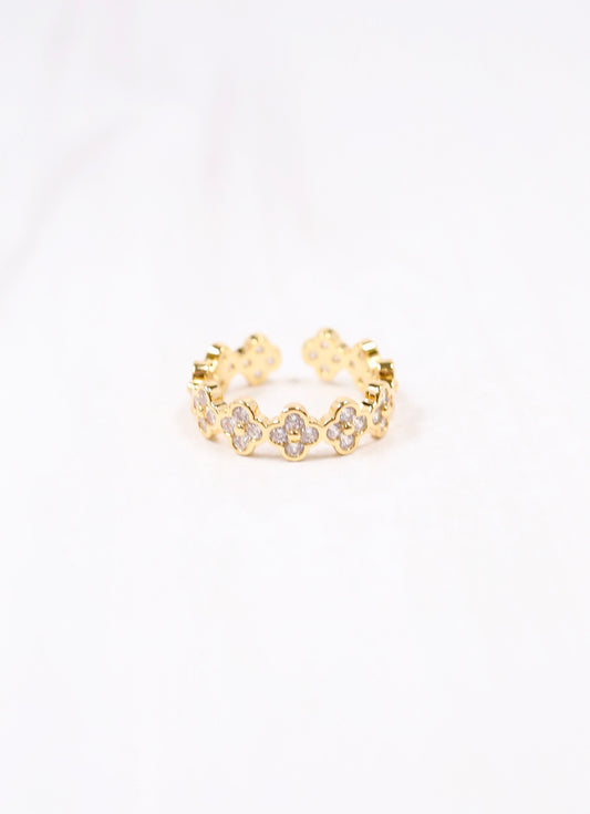 Derwin CZ Clover Ring GOLD