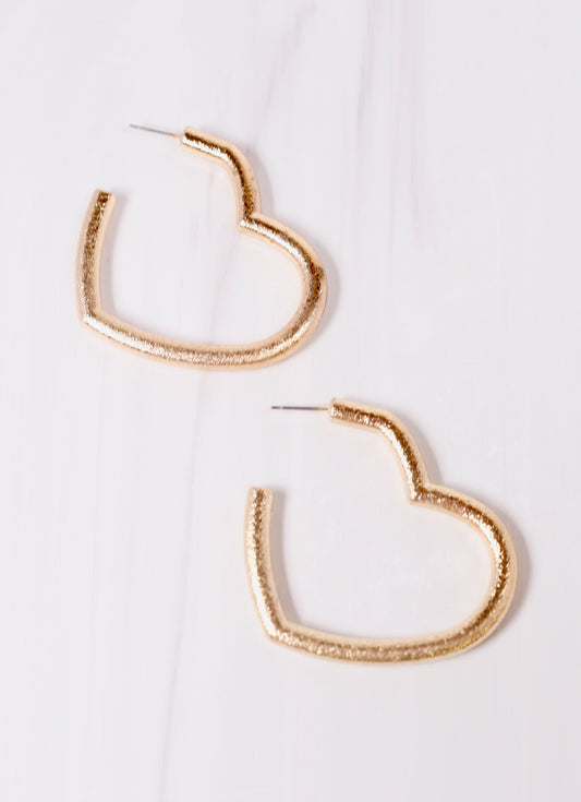 Harland Heart Hoop Earring GOLD