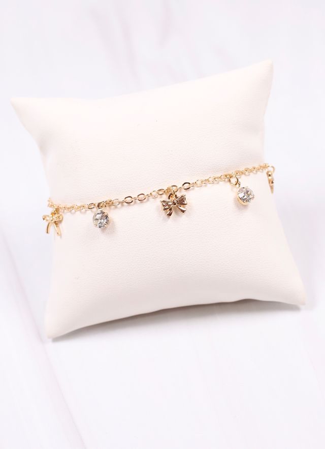 Valencia Bow Charm Bracelet GOLD