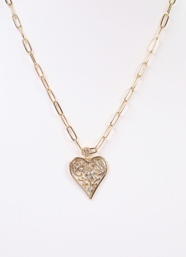 Charlie Heart Necklace Gold