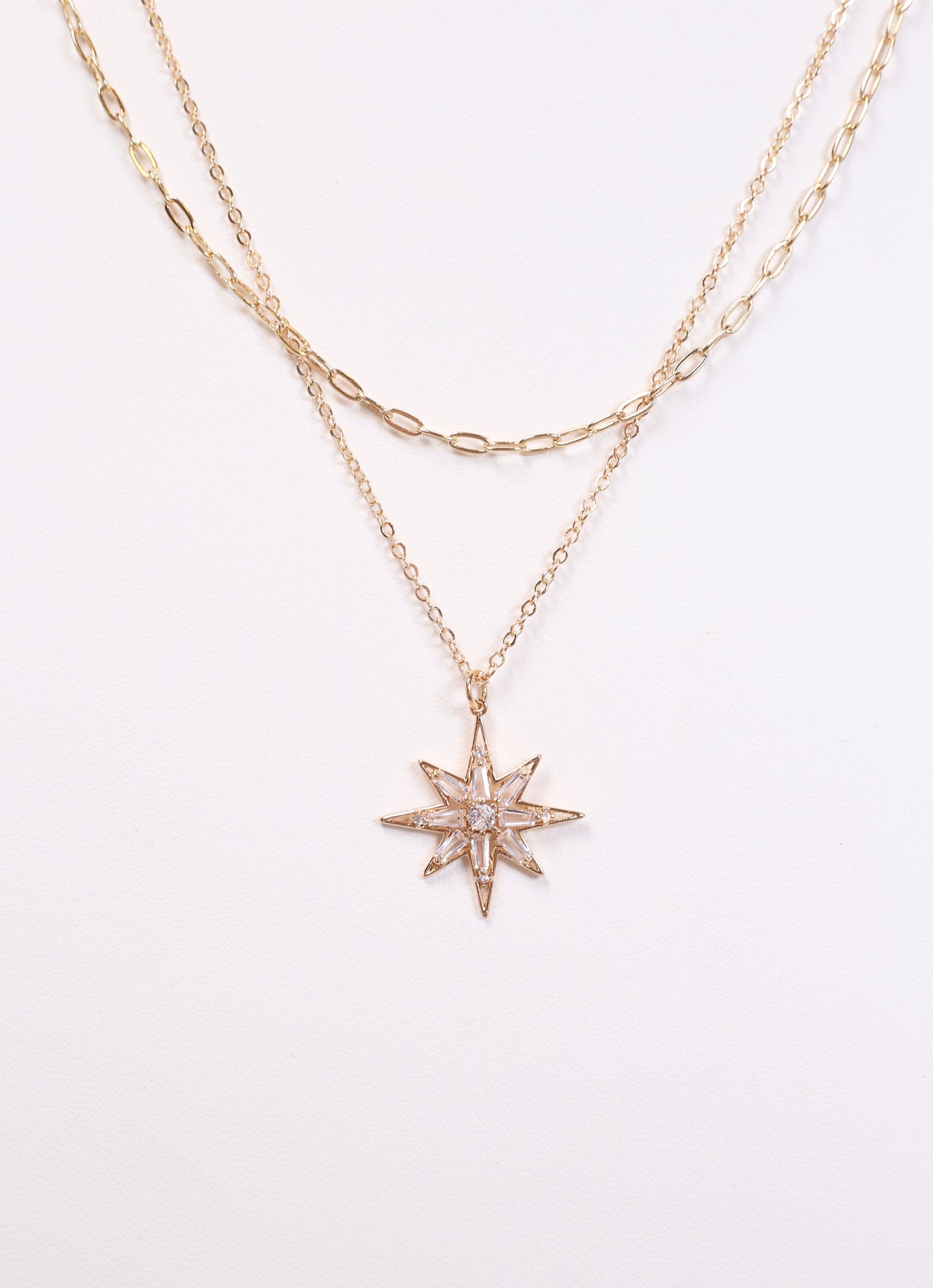 Chatam CZ Sunburst Necklace GOLD