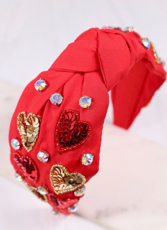 Endless Love heart Headband RED