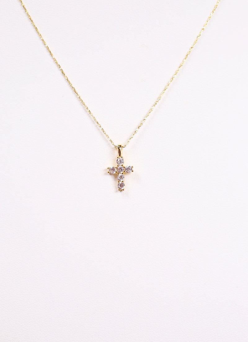 Kitty Cross Necklace GOLD