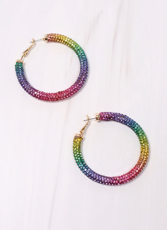 Rossellini Pave Hoop Earring MULTI