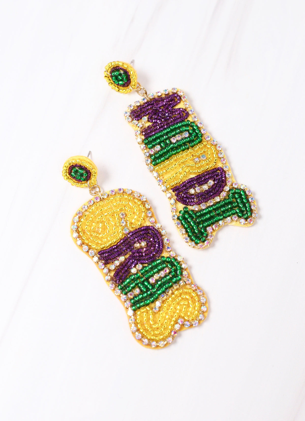 Embellished Mardi Gras Earring MULTI