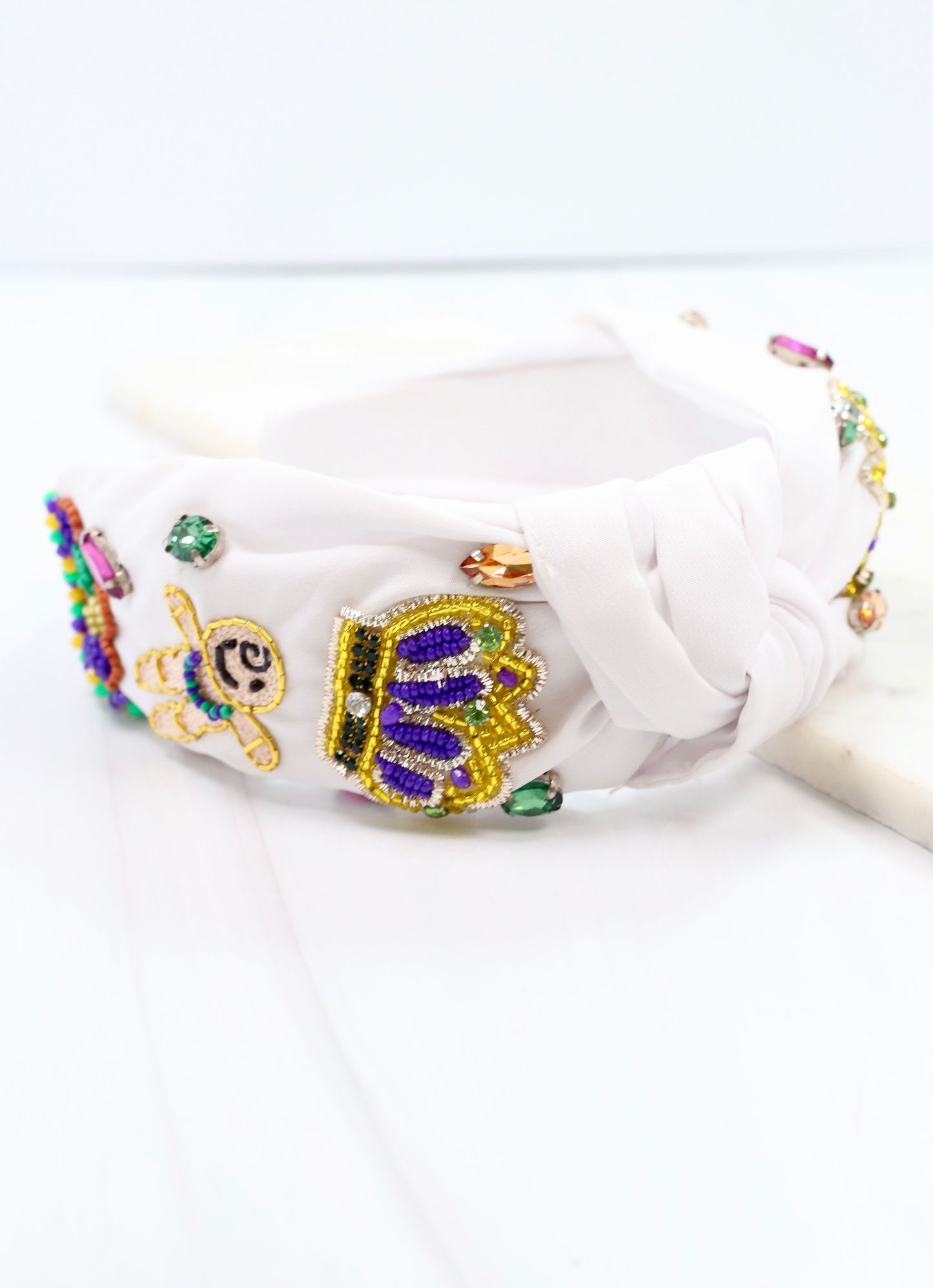 Mardi Gras Baby Headband WHITE