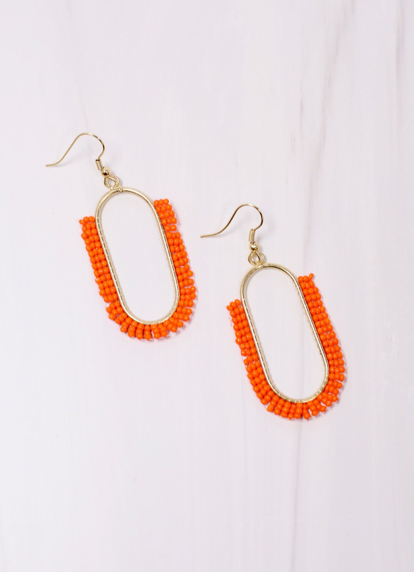 Nemaska Beaded Drop Earring ORANGE