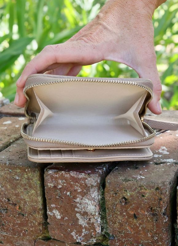 Nadine Zippered Wallet Taupe