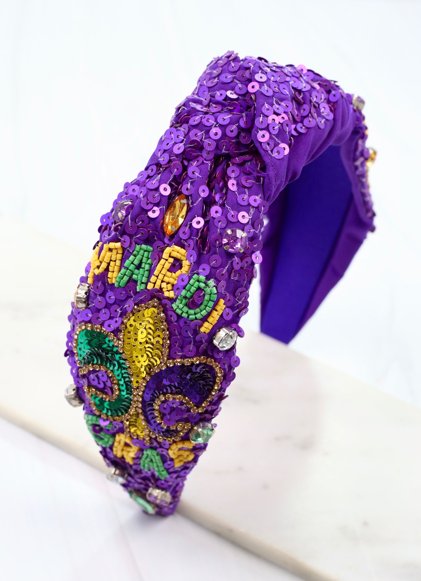 Mardi Gras Embellished Headband PURPLE