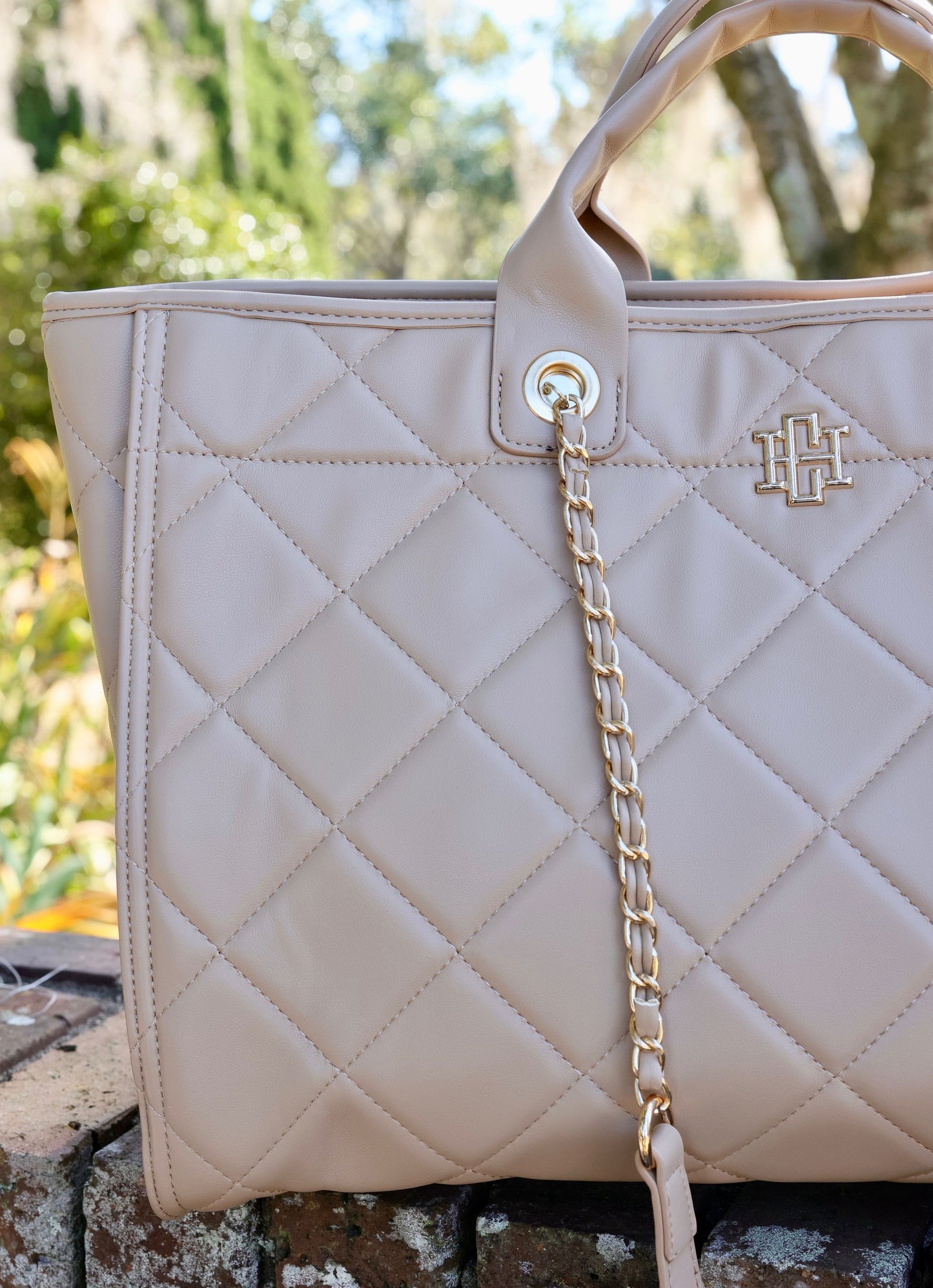 Melissa Tote Bag Tan Quilted LD